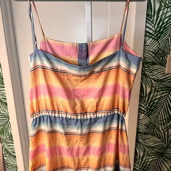 Triya Livi Striped Drawstring Maxi Dress Medium - Picture 5 of 10